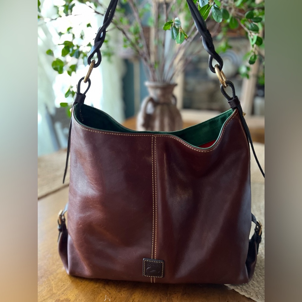 👜 Dooney & Bourke 👜 Florentine Leather Twist Shoulder Bag Chestnut